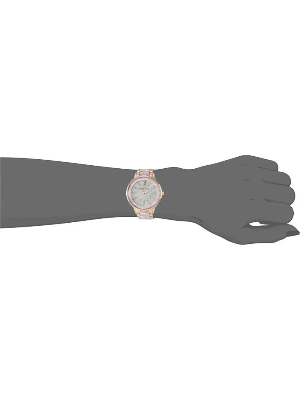 Anne Klein Women's White And Rose Gold Analog Quartz Resin Bracelet Luxury Watch